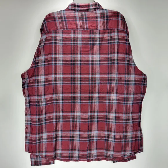 Sonoma Supersoft Flannel Long Sleeve Button Front Shirt Mens 3XL Tall Red Blue - Picture 8 of 8